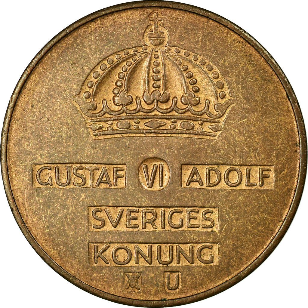 Moneta, Svezia, Gustaf VI, 5 Öre, 1968, MB+, Bronzo, KM:822