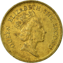 Moneda, Hong Kong, Elizabeth II, 50 Cents, 1990, BC+, Níquel - latón, KM:62