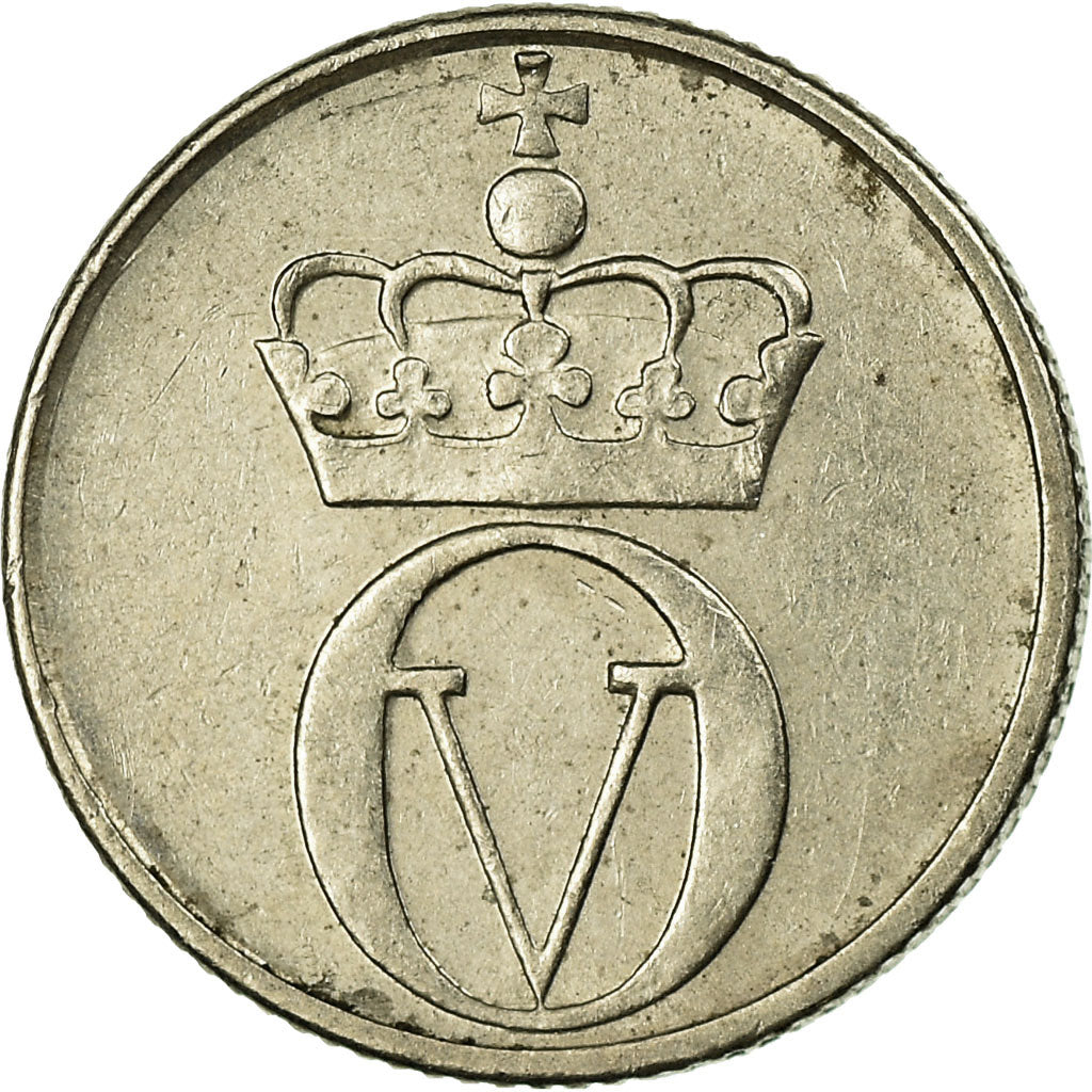 Coin, Norway, Olav V, 10 Öre, 1971, VF(30-35), Copper-nickel, KM:411