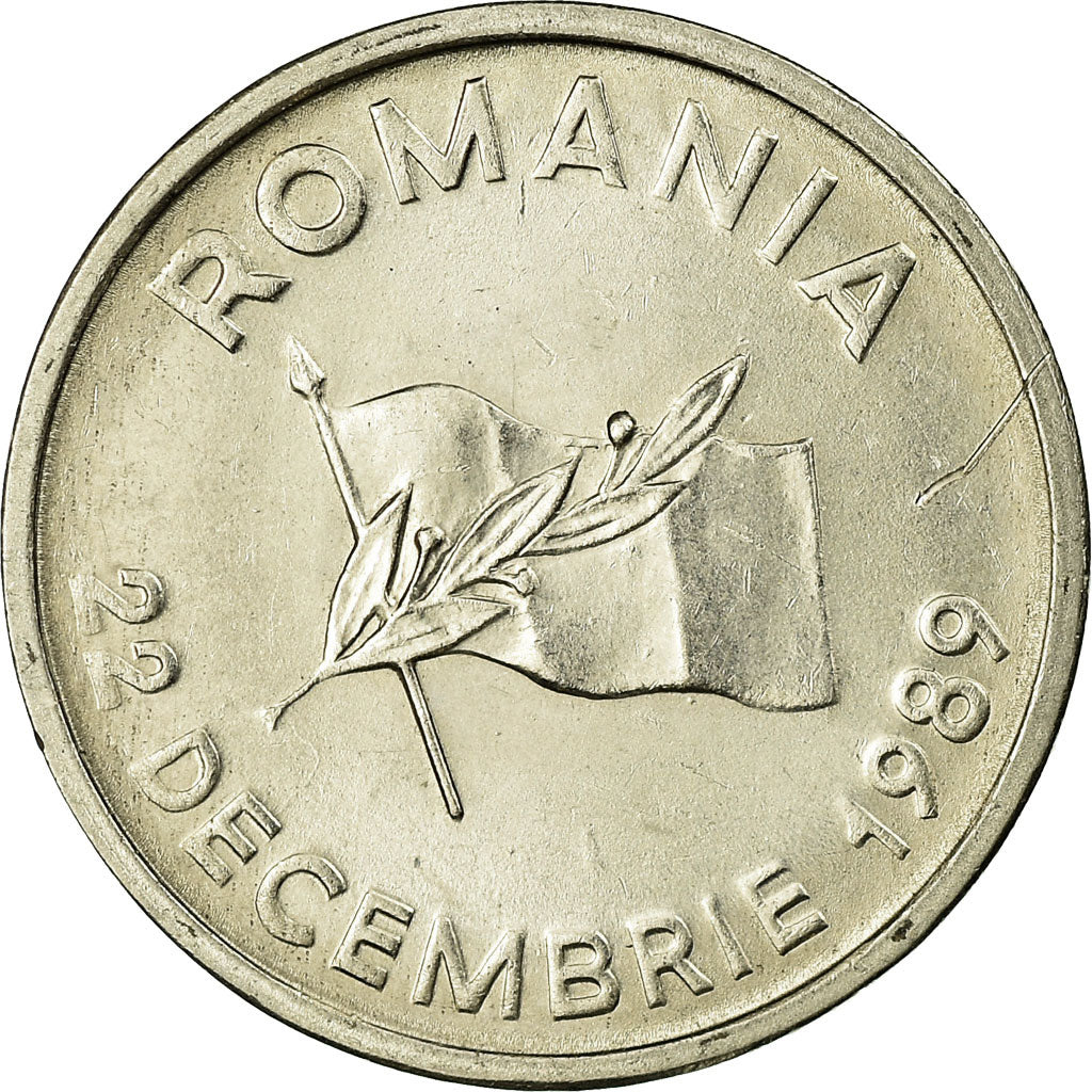 Monnaie, Roumanie, 10 Lei, 1990, TTB, Nickel Clad Steel, KM:108