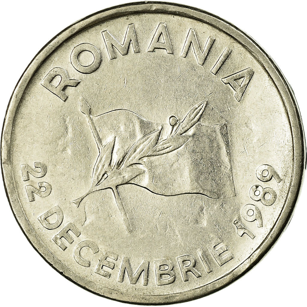 Coin, Romania, 10 Lei, 1991, VF(30-35), Nickel Clad Steel, KM:108