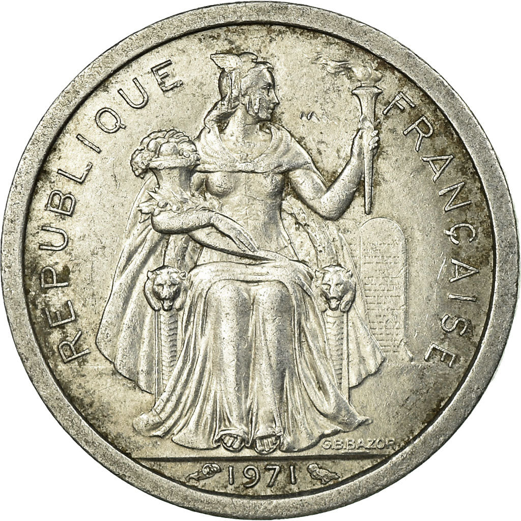 Coin, New Caledonia, Franc, 1971, Paris, VF(30-35), Aluminum, KM:8