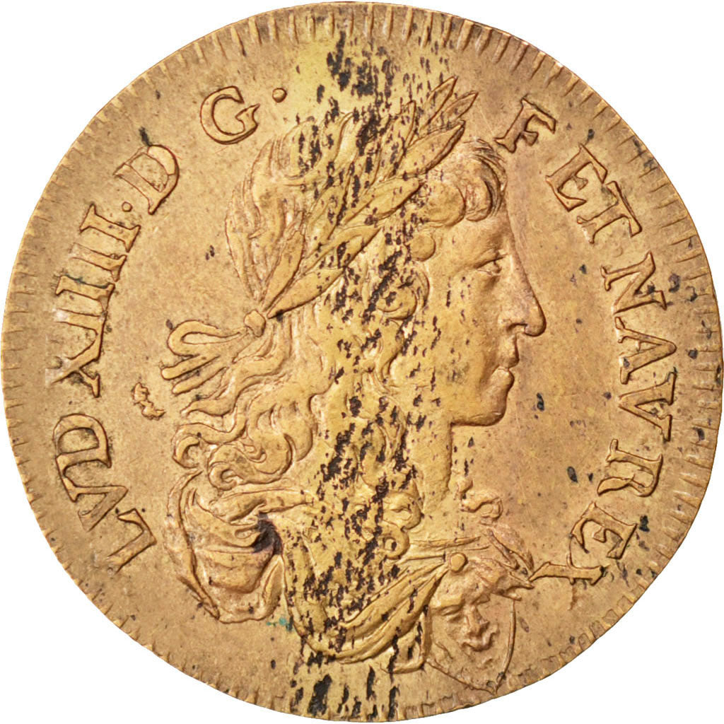 France, Royal, Token, AU(50-53), Copper, 25, Feuardent #12457, 4.20