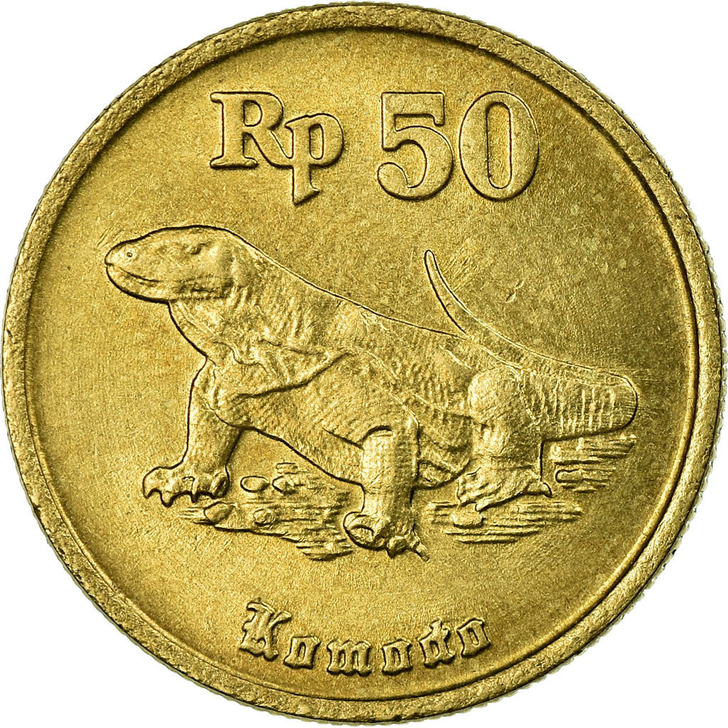 Coin, Indonesia, 50 Rupiah, 1991, EF(40-45), Aluminum-Bronze, KM:52