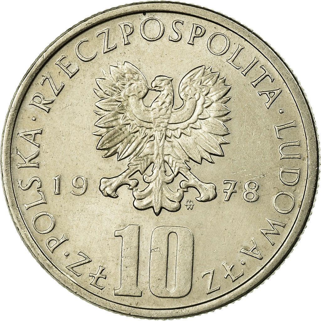 Moneda, Polonia, 10 Zlotych, 1978, Warsaw, MBC, Cobre - níquel, KM:73