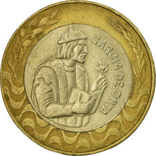 Moneda, Portugal, 200 Escudos, 1992, BC+, Bimetálico, KM:655