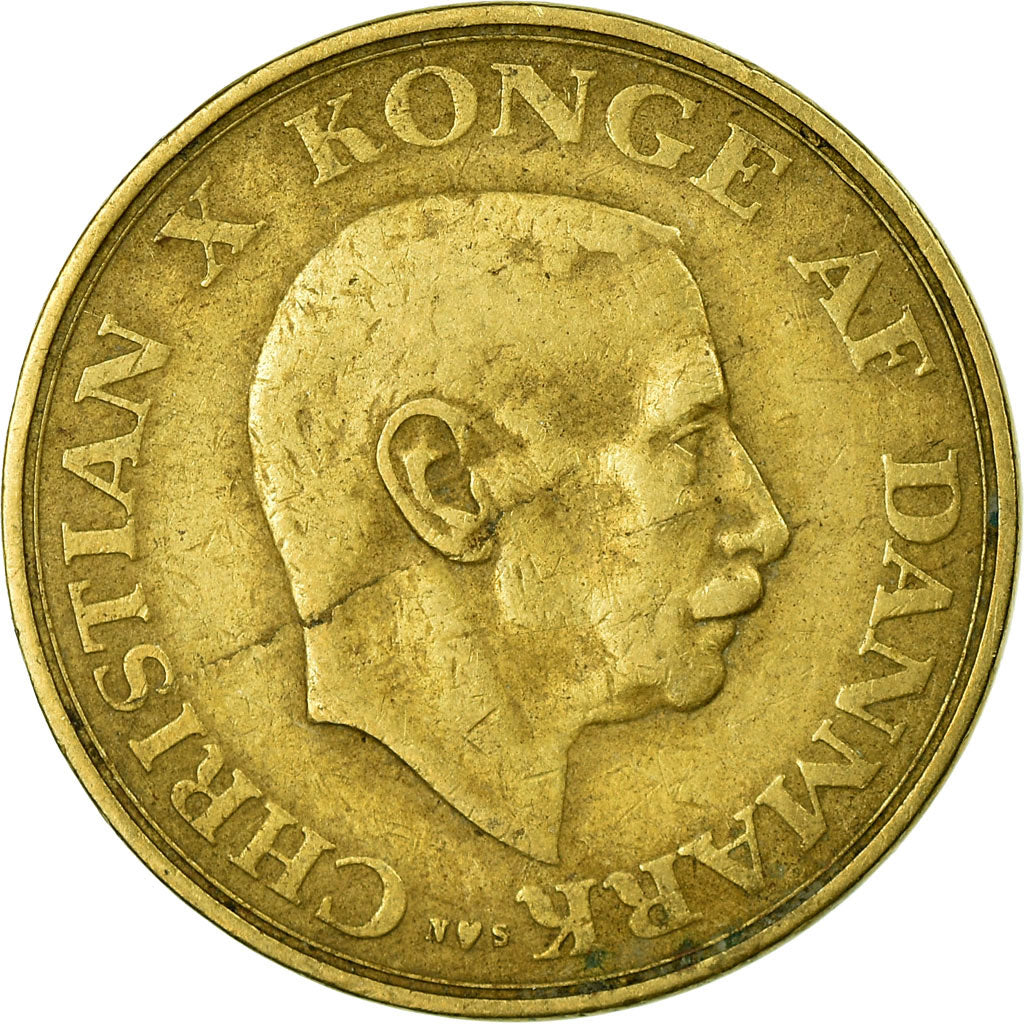 Coin, Denmark, Christian X, Krone, 1947, Copenhagen, VF(30-35), Aluminum-Bronze