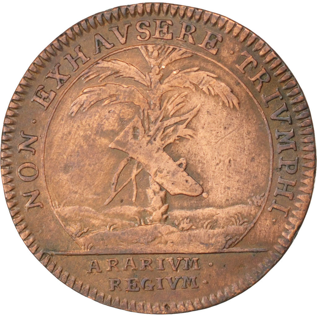 France, Royal, Token, VF(30-35), Copper, 25, Feuardent #1939, 4.80