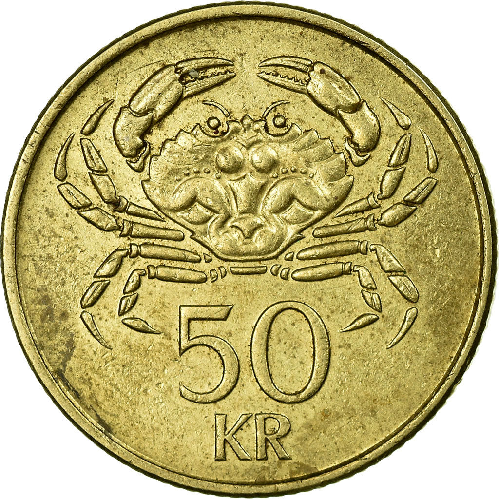 Moneta, Islanda, 50 Kronur, 1992, MB+, Nichel-ottone, KM:31