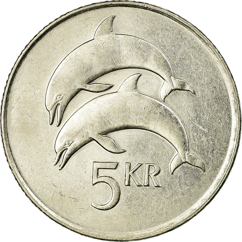 Coin, Iceland, 5 Kronur, 1996, EF(40-45), Nickel plated steel, KM:28a