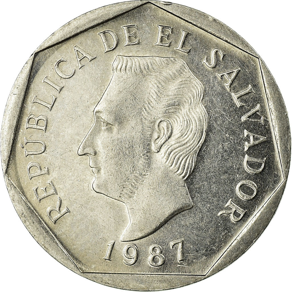 Coin, El Salvador, 5 Centavos, 1987, Vereinigte Deutsche Metall, Germany