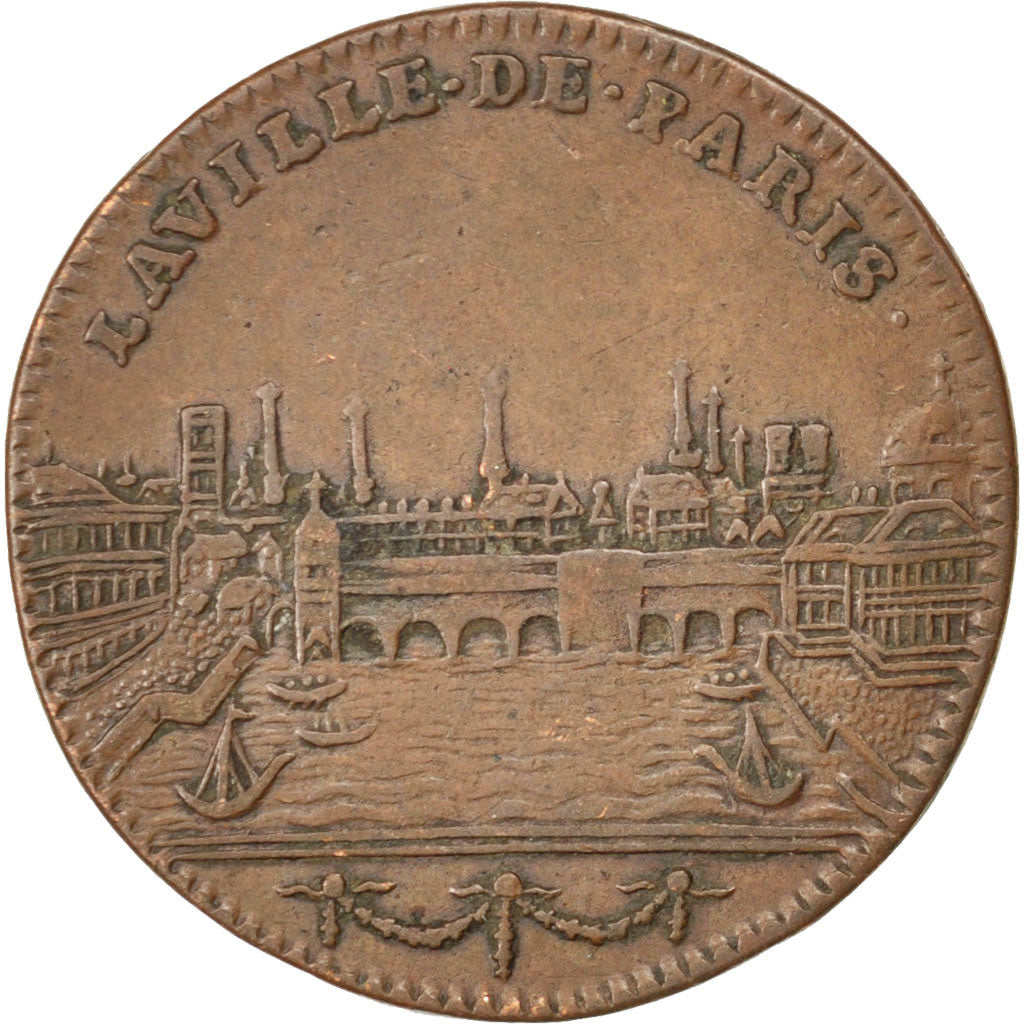 France, Royal, Token, VF(30-35), Copper, 29, Feuardent #3442, 5.30