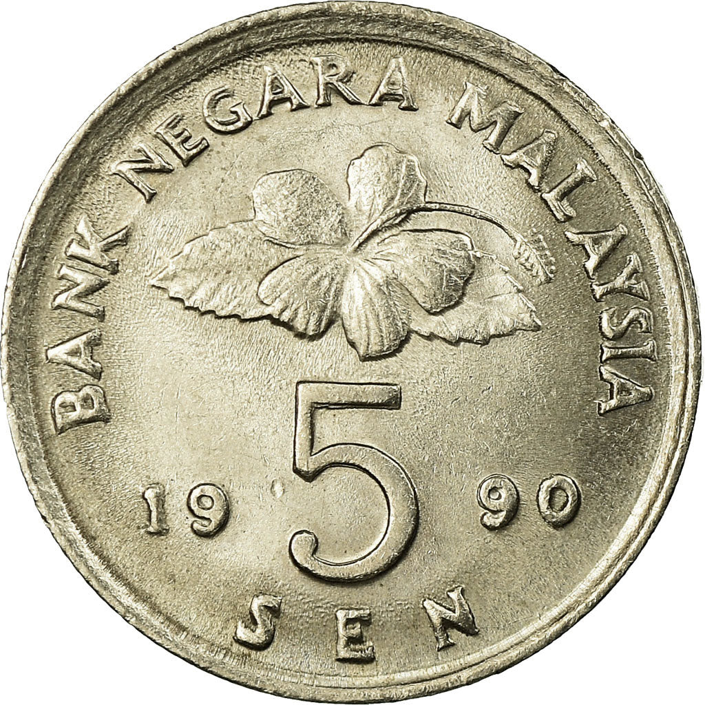 Moneda, Malasia, 5 Sen, 1990, MBC, Cobre - níquel, KM:50