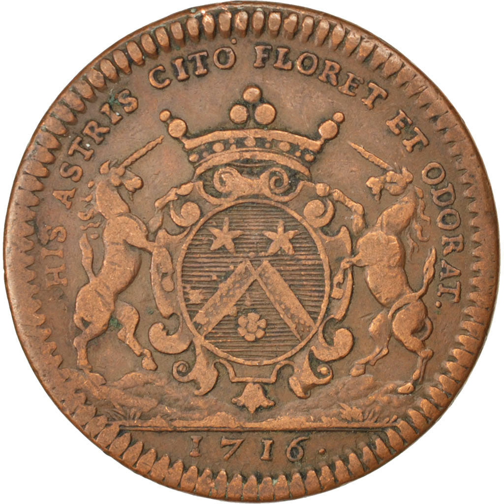 France, Token, Royal, EF(40-45), Copper, Feuardent:10088