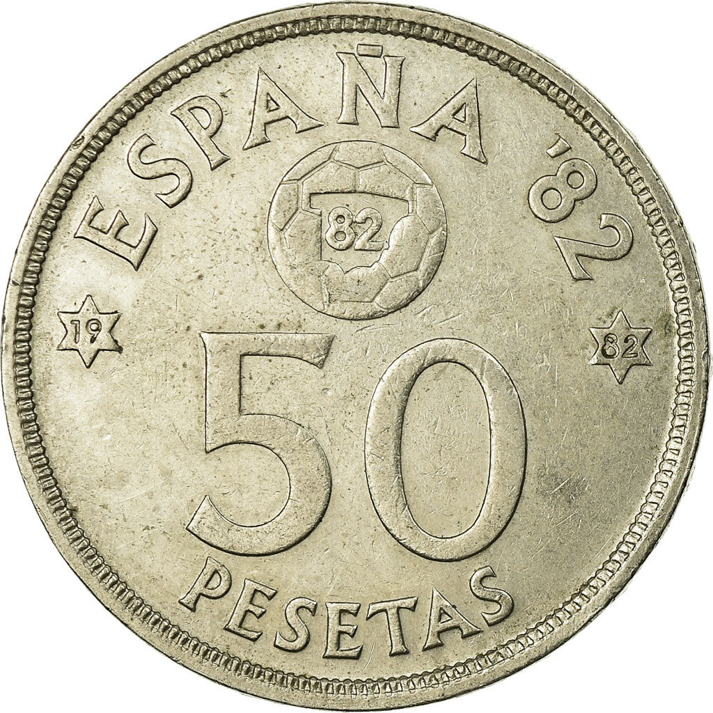Coin, Spain, Juan Carlos I, 50 Pesetas, 1982, VF(30-35), Copper-nickel, KM:819