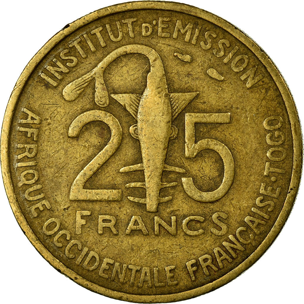 Coin, French West Africa, 25 Francs, 1957, Paris, VF(20-25), Aluminum-Bronze