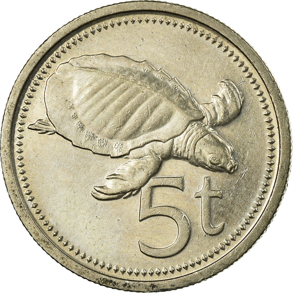 Coin, Papua New Guinea, 5 Toea, 1975, EF(40-45), Copper-nickel, KM:3