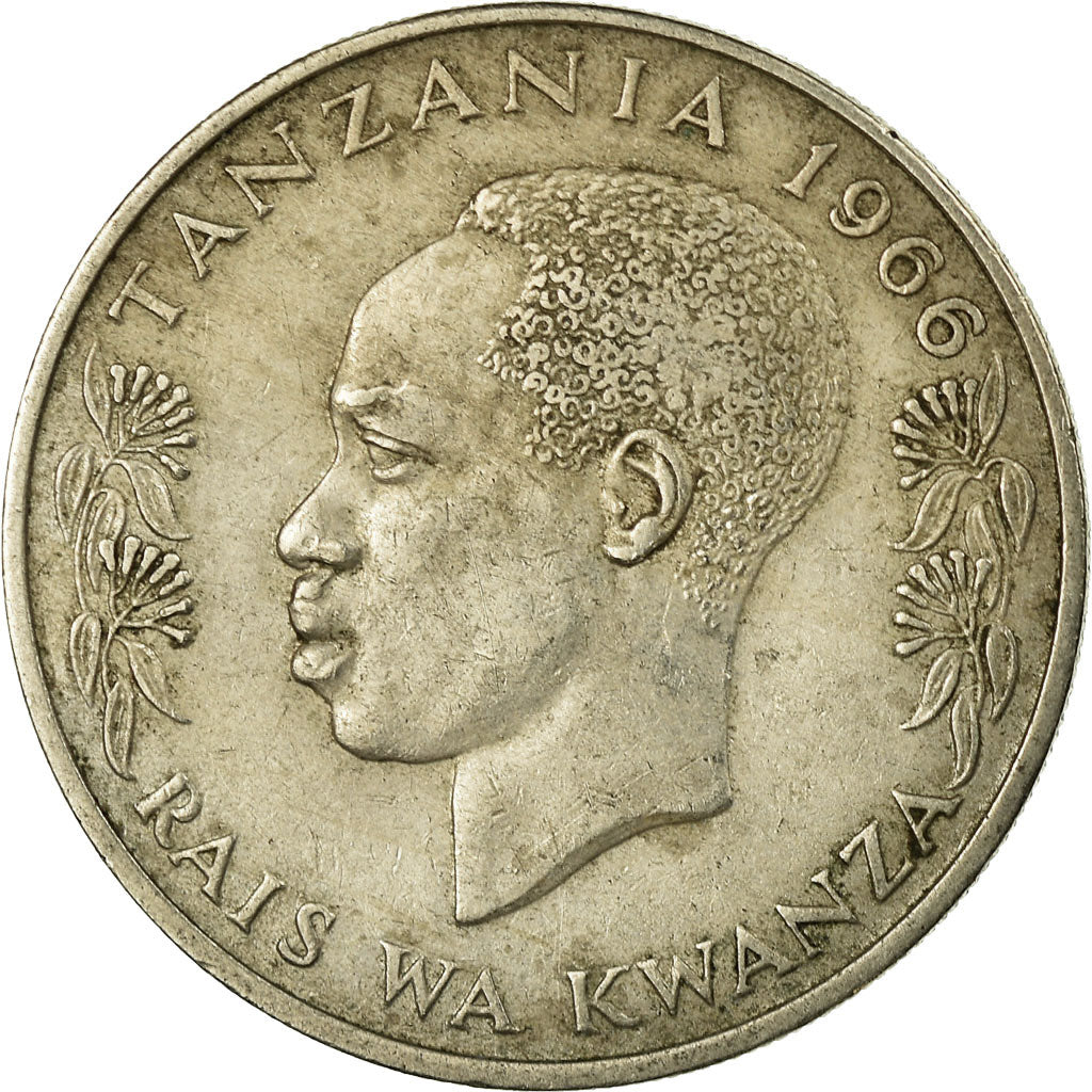 Moneta, Tanzania, Shilingi, 1966, VF(30-35), Miedź-Nikiel, KM:4