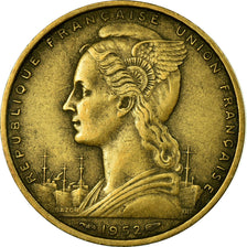 Coin, French Somaliland, 20 Francs, 1952, Paris, VF(30-35), Aluminum-Bronze