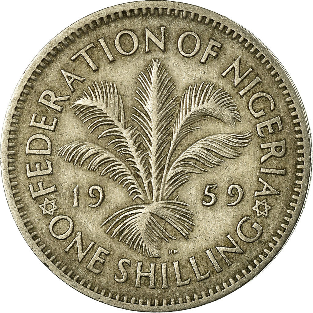 Coin, Nigeria, Elizabeth II, Shilling, 1959, VF(20-25), Copper-nickel, KM:5