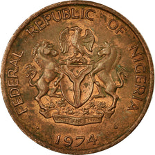 Coin, Nigeria, Elizabeth II, Kobo, 1974, VF(30-35), Bronze, KM:8.1