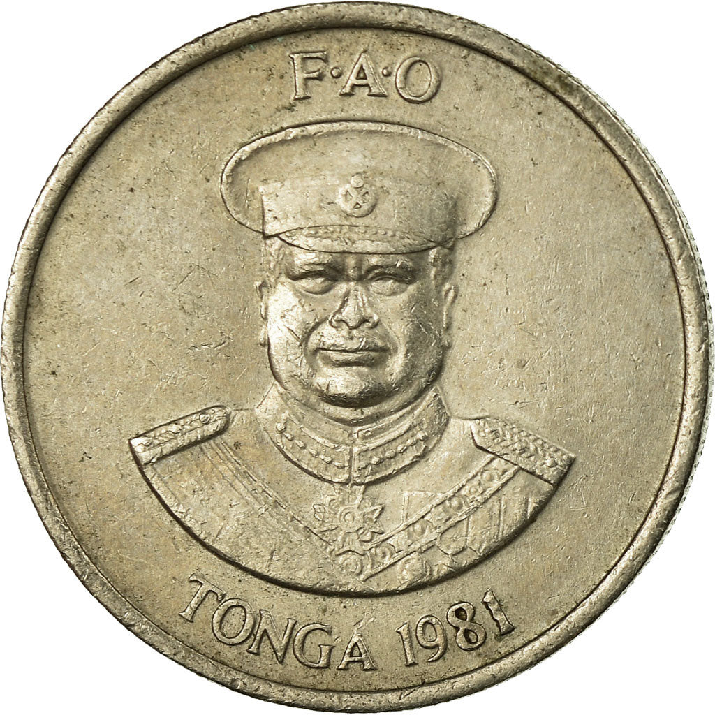 Coin, Tonga, King Taufa'ahau Tupou IV, 10 Seniti, 1981, VF(30-35)