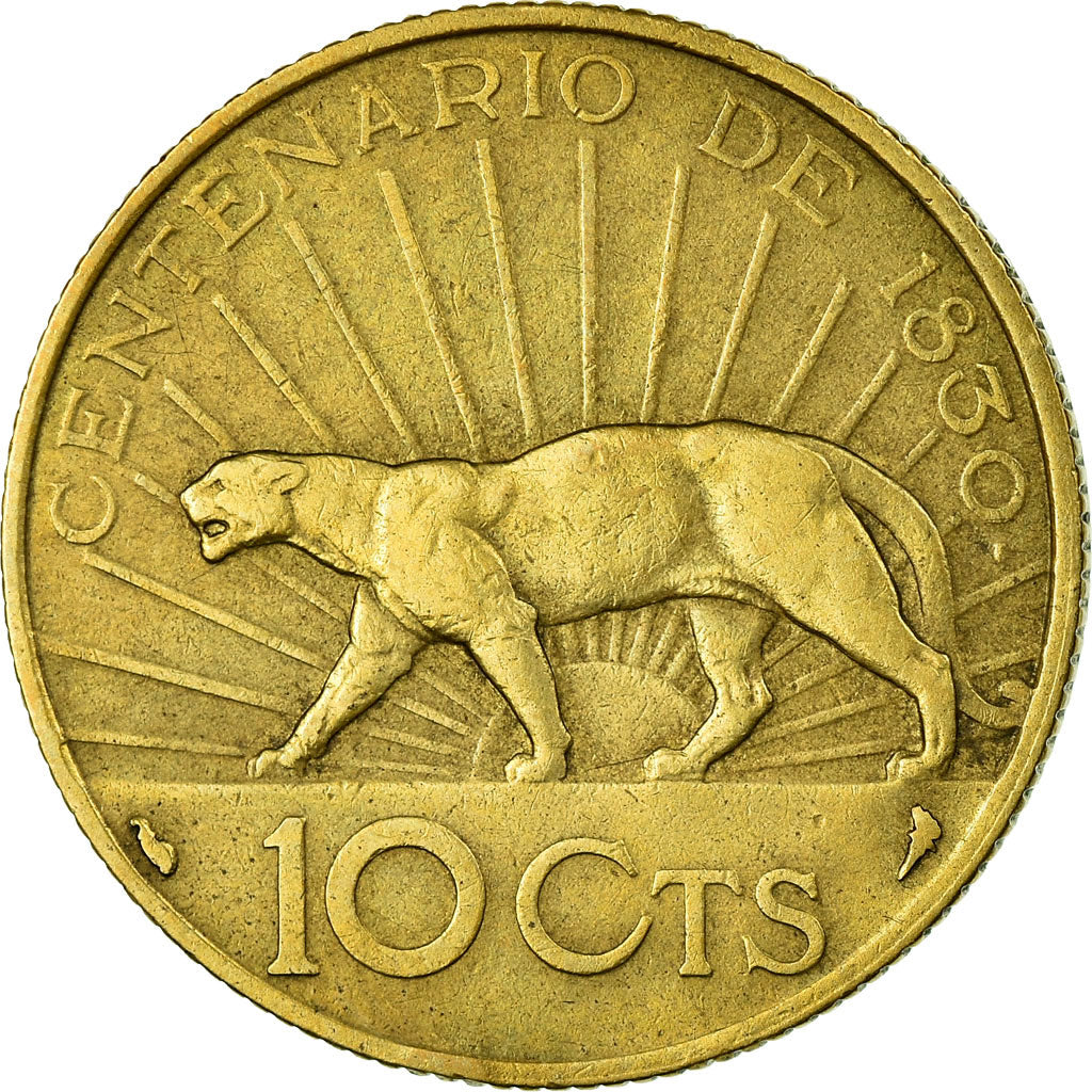Coin, Uruguay, 10 Centesimos, 1930, Paris, VF(30-35), Aluminum-Bronze, KM:25