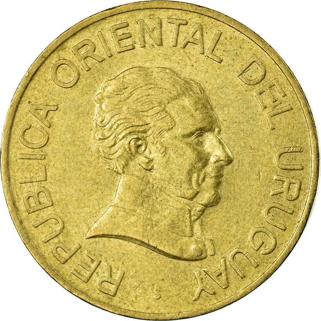 Moneda, Uruguay, 5 Pesos Uruguayos, 2005, Santiago, BC+, Aluminio - bronce