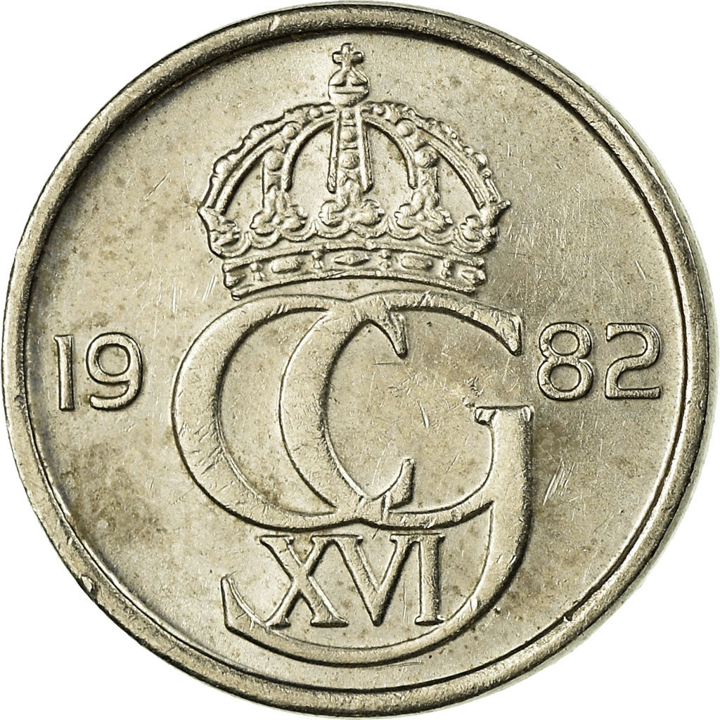Münze, Schweden, Carl XVI Gustaf, 10 Öre, 1982, S+, Copper-nickel, KM:850