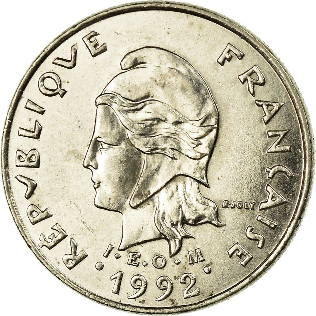 Moneta, Polinezja Francuska, 10 Francs, 1992, Paris, VF(30-35), Nikiel, KM:8