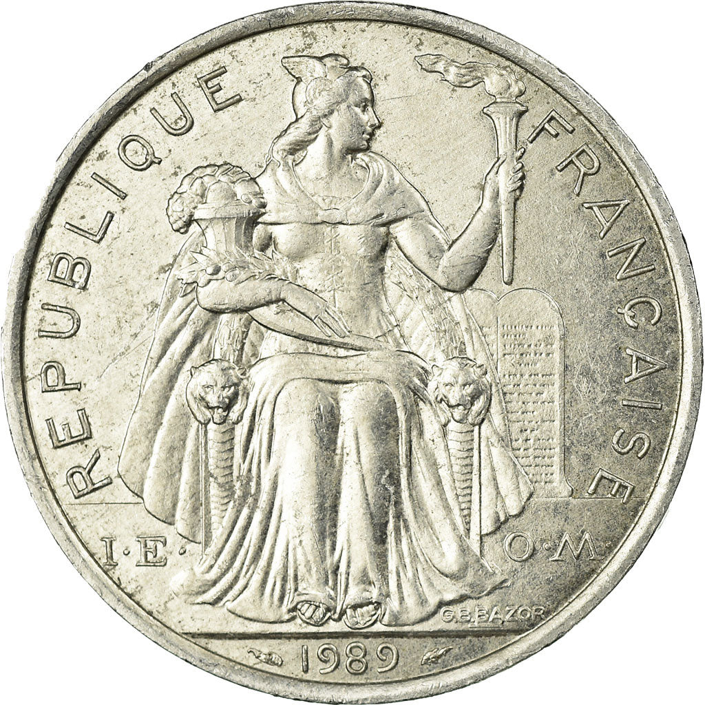 Munten, Nieuw -Caledonië, 5 Francs, 1989, Paris, ZF, Aluminium, KM:16