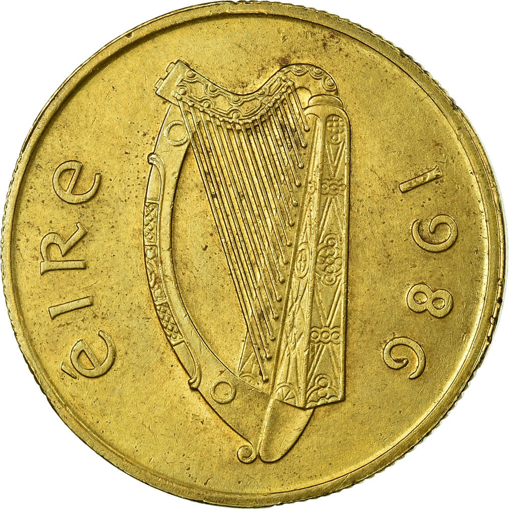 Coin, IRELAND REPUBLIC, 20 Pence, 1986, VF(20-25), Nickel-Bronze, KM:25