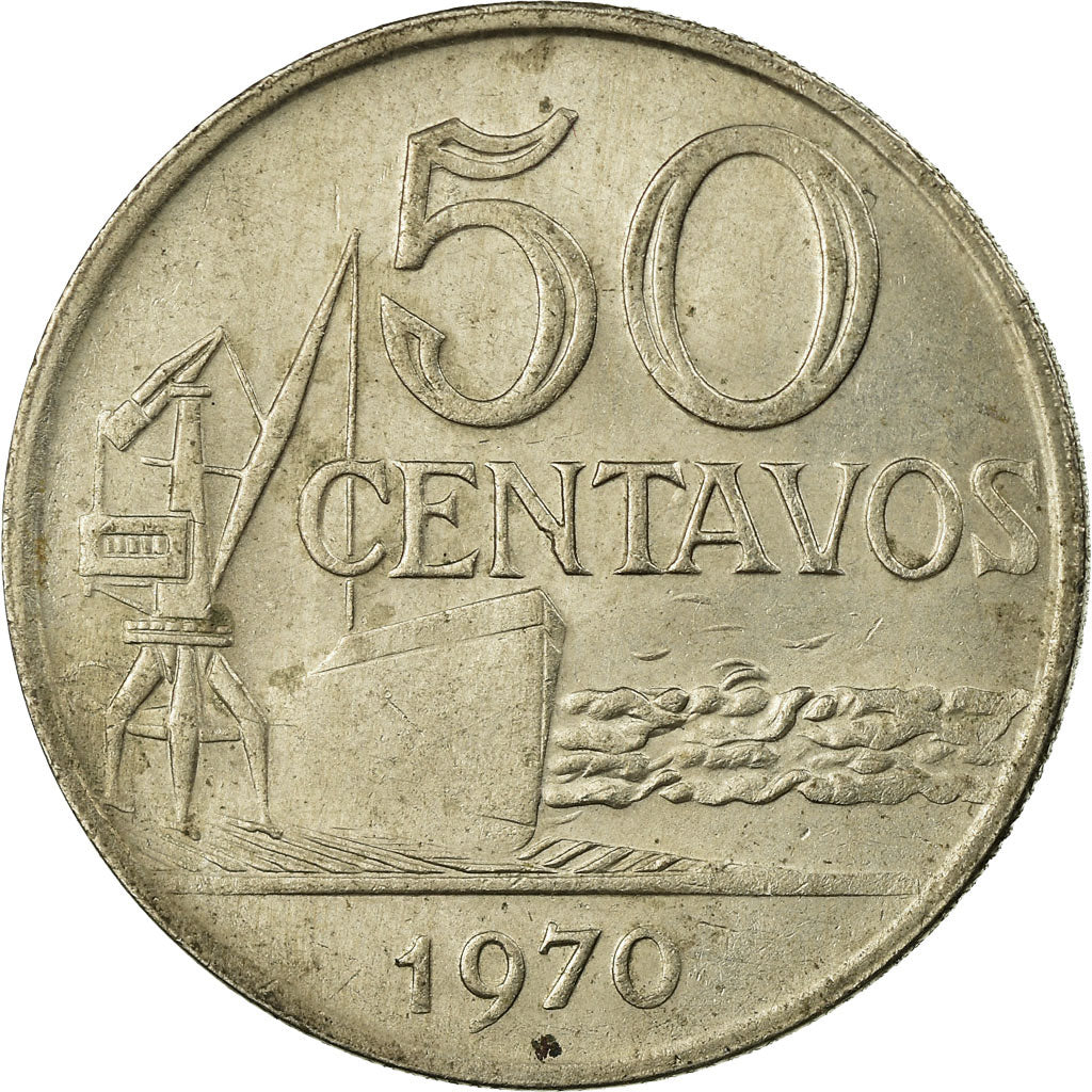 Munten, Brazilië, 50 Centavos, 1970, FR+, Copper-nickel, KM:580a