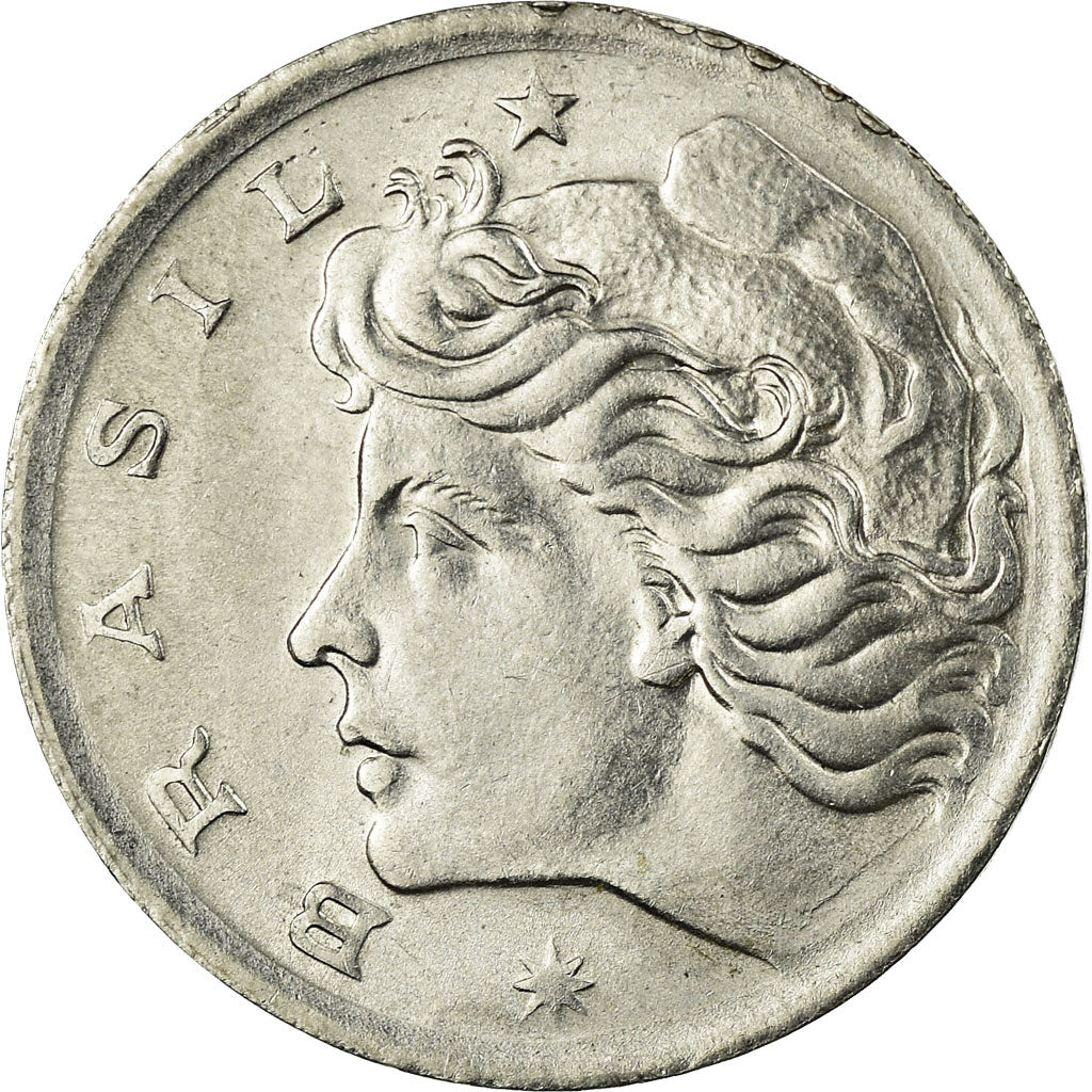 Coin, Brazil, 5 Centavos, 1975, EF(40-45), Stainless Steel, KM:587.2