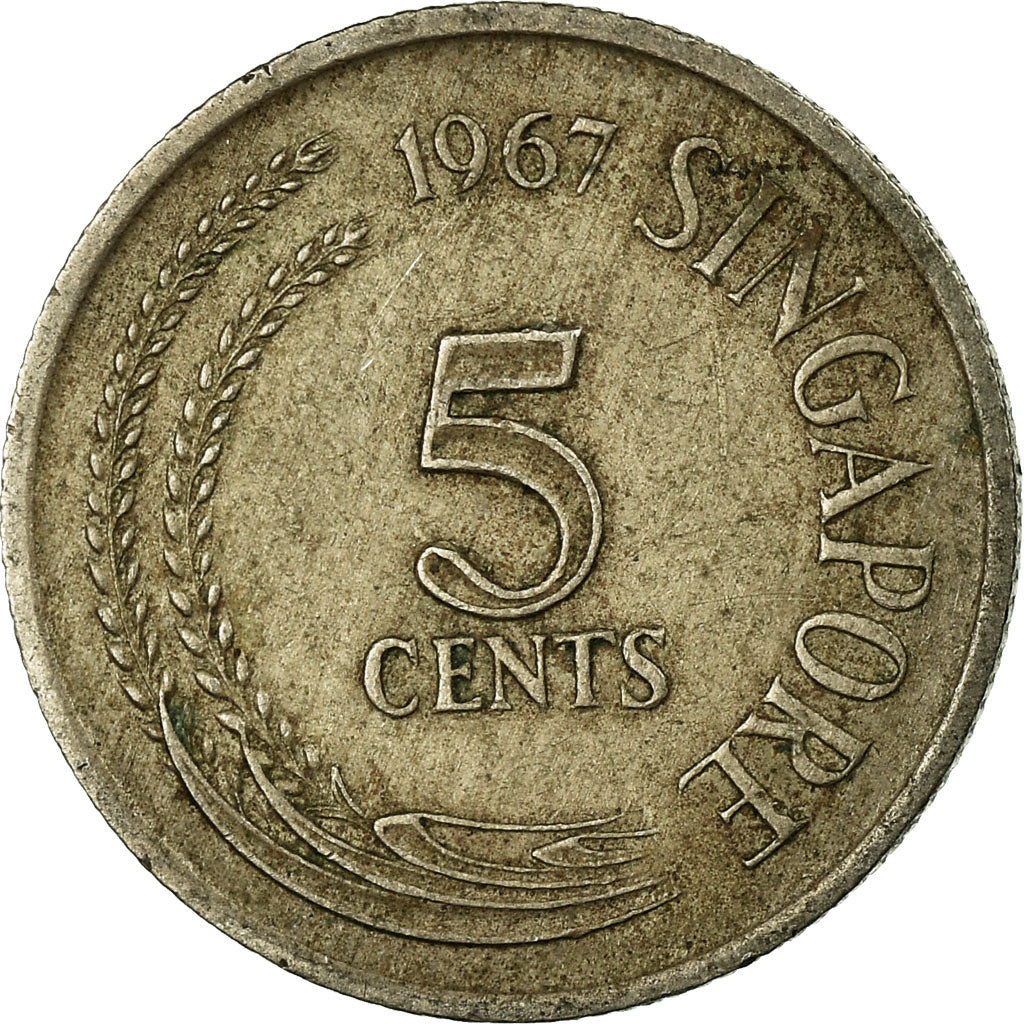 Münze, Singapur, 5 Cents, 1967, Singapore Mint, S, Copper-nickel, KM:2