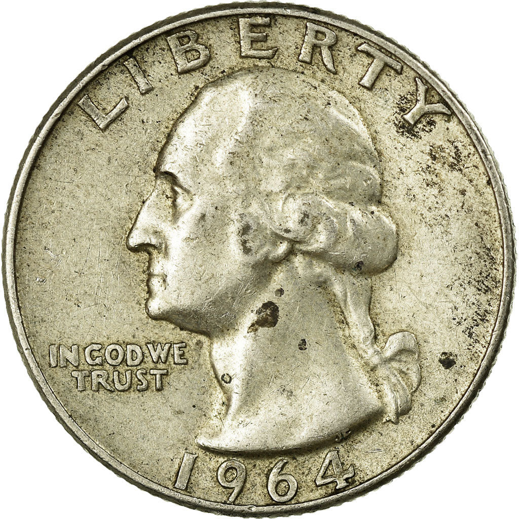 Coin, United States, Washington Quarter, Quarter, 1964, U.S. Mint, Denver