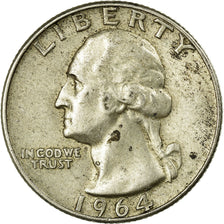 Coin, United States, Washington Quarter, Quarter, 1964, U.S. Mint, Denver