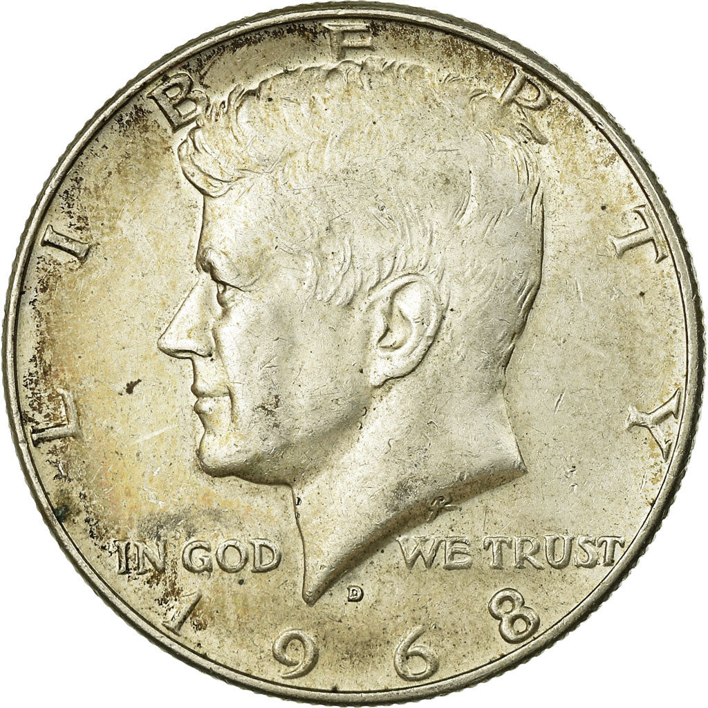 Coin, United States, Kennedy Half Dollar, Half Dollar, 1968, U.S. Mint, Denver