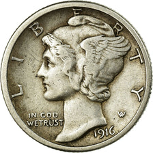 Coin, United States, Barber Dime, Dime, 1916, U.S. Mint, San Francisco