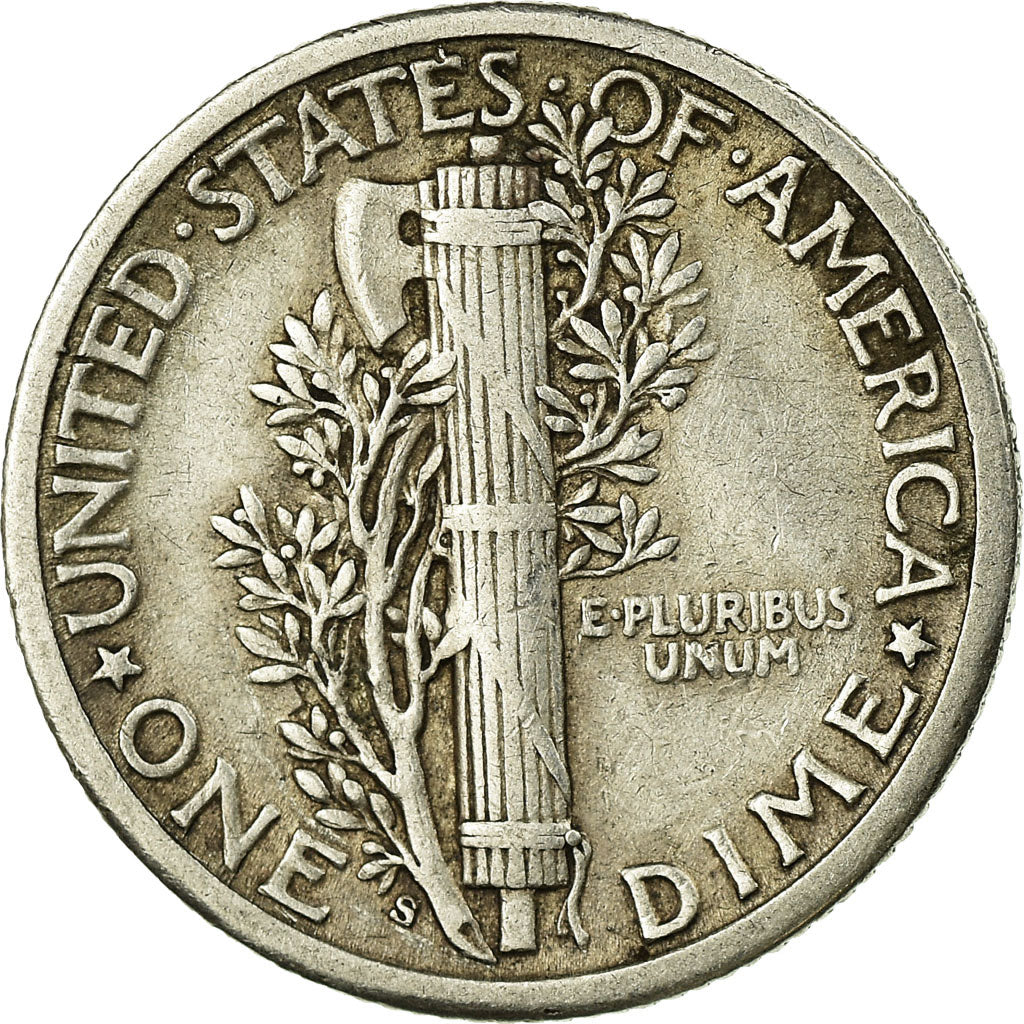 Coin, United States, Barber Dime, Dime, 1916, U.S. Mint, San Francisco