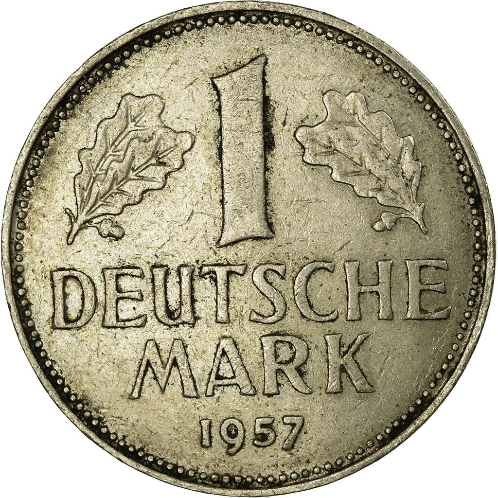 Coin, GERMANY - FEDERAL REPUBLIC, Mark, 1957, Hambourg, VF(30-35)