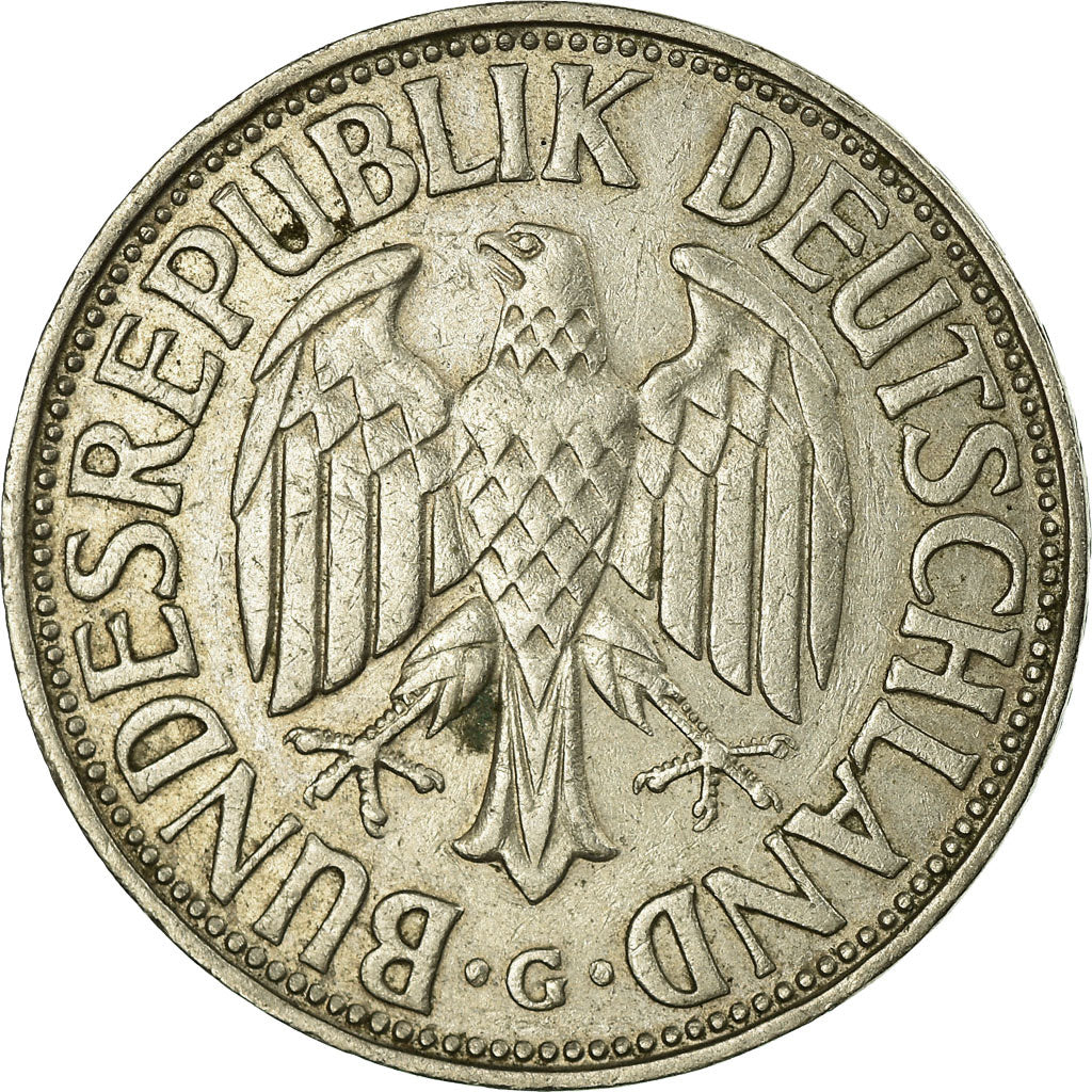 Coin, GERMANY - FEDERAL REPUBLIC, Mark, 1958, Karlsruhe, EF(40-45)