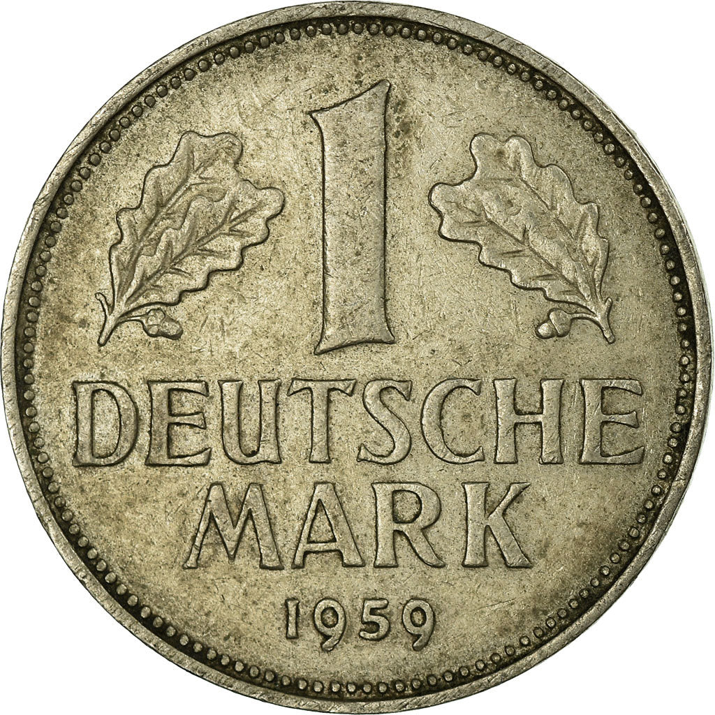 Coin, GERMANY - FEDERAL REPUBLIC, Mark, 1959, Hambourg, VF(30-35)