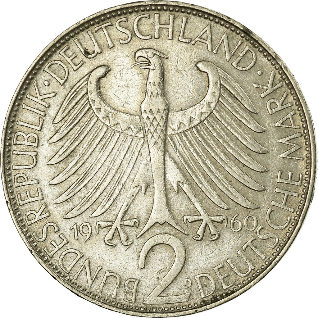 Coin, GERMANY - FEDERAL REPUBLIC, 2 Mark, 1960, Munich, EF(40-45)