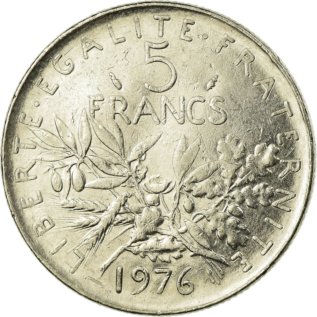 Coin, France, Semeuse, 5 Francs, 1976, Paris, EF(40-45), Nickel Clad