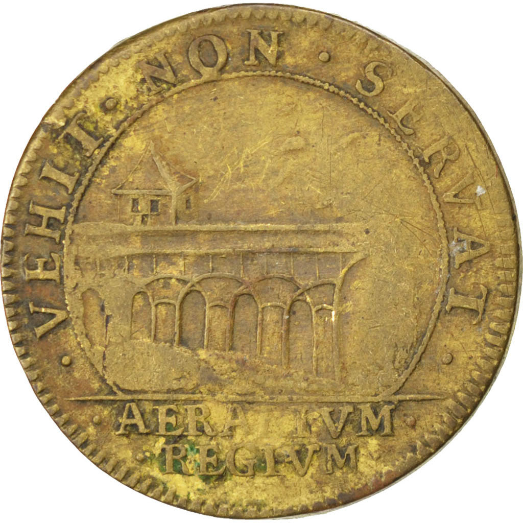 France, Royal, Token, EF(40-45), Copper, 25, Feuardent #1898, 4.40
