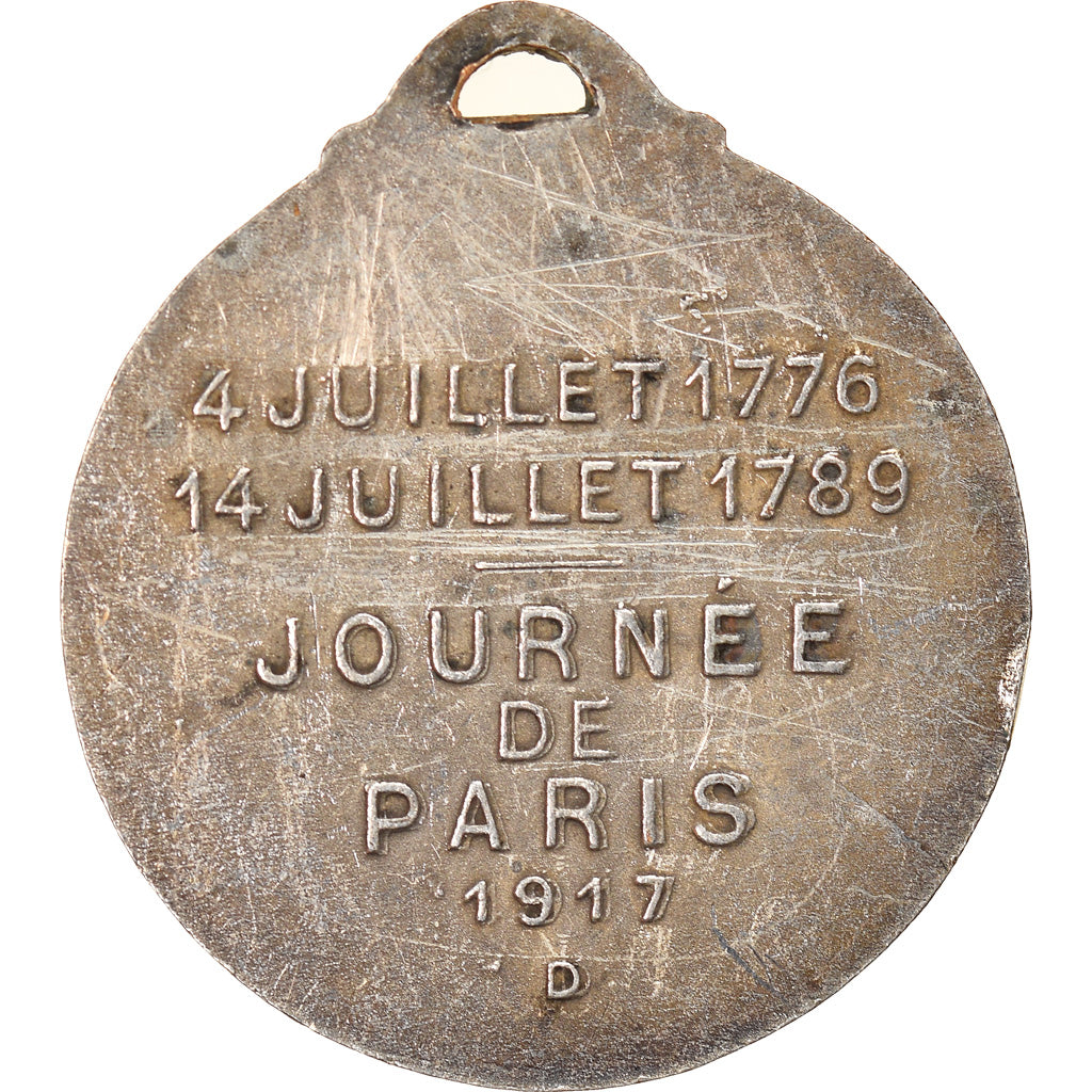 Francia, medalla, Journée de Paris, 1917, Washington and Lafayette, 1917