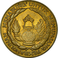 Monnaie, Indonésie, 10 Rupiah, 1974, TB+, Brass Clad Steel, KM:38
