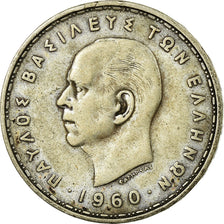 Coin, Greece, Paul I, 20 Drachmai, 1960, VF(30-35), Silver, KM:85