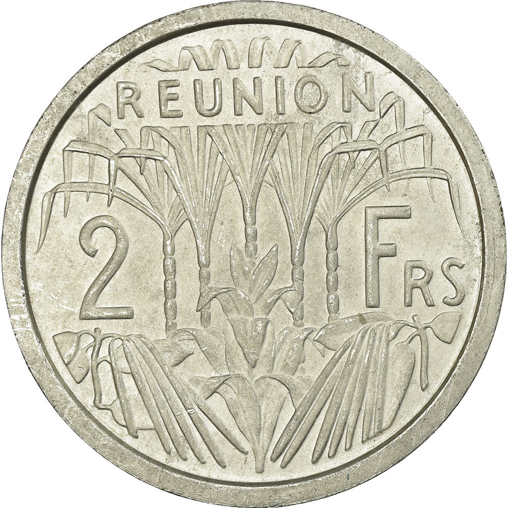 Coin, Réunion, 2 Francs, 1948, EF(40-45), Aluminum, KM:8
